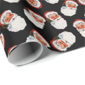 Black Vintag Viktorianisch Weihnachten Weihnachten Geschenkpapier (Rolleneckpunkt)