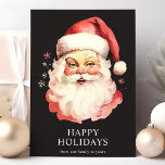 Black Vintag Watercolor Weihnachten<br><div class="desc">Senden Sie feierliche Grüße mit unserer Black Vintag Watercolor Weihnachtskarte Weihnachtsmann Claus! Diese bezaubernde Karte zeigt eine nostalgische Aquarellbilder des Santa Claus Set vor einem lebendigen Hintergrund, die mit zarten Schneeflocken geschmückt sind. Diese Karte ist ideal, um den Feiertagssjubiläum zu verbreiten, und erweckt den zeitlosen Weihnachtsgeist. Das Innere ist leer,...</div>