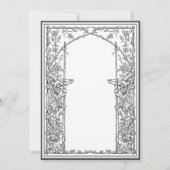 Black Vintage Botanical Trellis Bridal Shower Einladung (Rückseite)