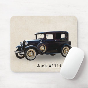 Black Vintage Car Mouse Pad Mousepad
