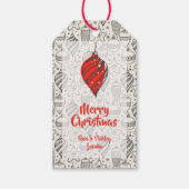 Black Vintage Christmas Tree Ornament Holiday Geschenkanhänger (Vorderseite)