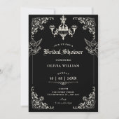 Black Vintage gothic arch angels bridal shower Einladung (Vorderseite)