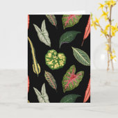 Black Vintage Plant Leaf Folded Greeting Card Karte (Gelbe Blume)