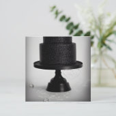 Black Vintage Wedding Cake & Stand (Stehend Vorderseite)