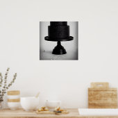 Black Vintage Wedding Cake & Stand Poster (Küche)