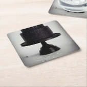Black Vintage Wedding Cake & Stand Rechteckiger Pappuntersetzer (angewinkelt)