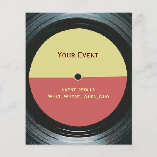 Black Vinyl Music Record Label Event-Flyer Flyer (Vorne)