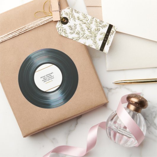 Black Vinyl Music Record Label mit Foto Stickern Runder Aufkleber (Schenken)
