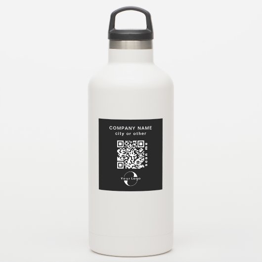 Black Vinyl Quadyl Business QR Code Wasser Flasche Aufkleber (Wassserflasche)