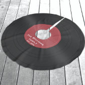 Black Vinyl Record Custom Christmas Tree Skirt Polyester Weihnachtsbaumdecke