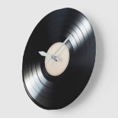 Black Vinyl Record LP Große Wanduhr (Winkel)