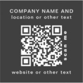 Black Vinyl Square Business QR Code Water Bottle S Aufkleber (Vorderseite)
