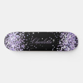 Black violet lavender dust name elegant skateboard (Horizontal)