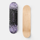 Black violet lavender dust name elegant skateboard (Vorderseite)