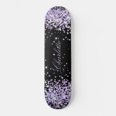 Black violet lavender dust name elegant skateboard (Vorderseite)