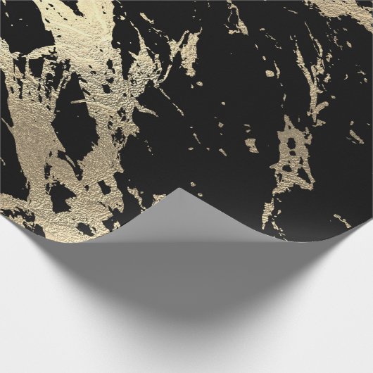 Black VIP Foxier Gold Marmor Shiny Glam Geschenkpapier (Ecke)