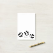 Black Volleyball Notizblock mit dem Namen Sportler (Auf Schreibtisch)