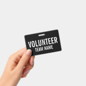 Black Volunteer Abzeichen mit benutzerdefinierten  Ausweis (Handheld)