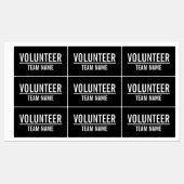 Black Volunteer Abzeichen mit benutzerdefinierten Etiketten (Blatt)