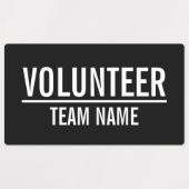 Black Volunteer Abzeichen mit benutzerdefinierten Etiketten (Design 2)