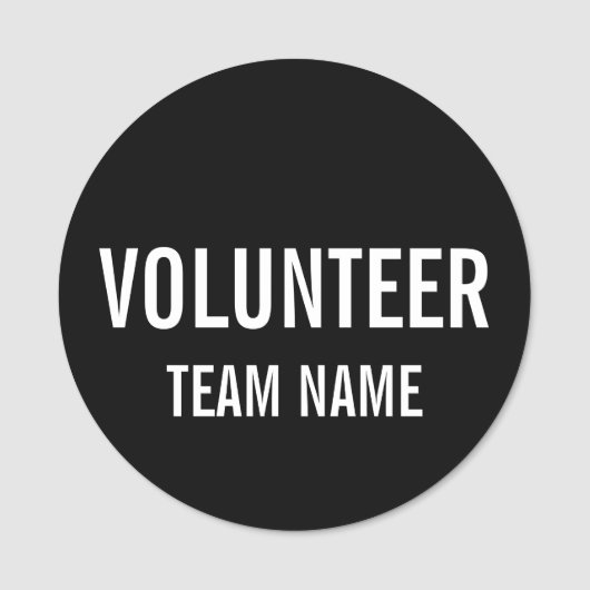 Black Volunteer Abzeichen mit benutzerdefinierten Namensschild (Vorderseite)