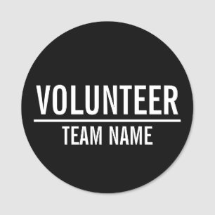 Black Volunteer Abzeichen mit benutzerdefinierten Namensschild