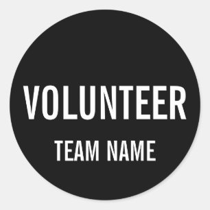 Black Volunteer Abzeichen mit benutzerdefinierten  Runder Aufkleber