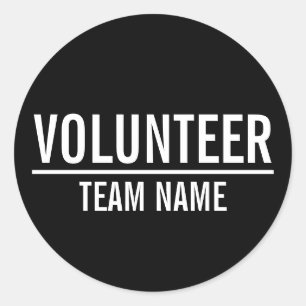 Black Volunteer Abzeichen mit benutzerdefinierten  Runder Aufkleber