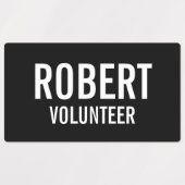 Black Volunteer Abzeichen mit Individuelle Name La Etiketten (Design 2)