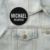 Black Volunteer Abzeichen mit Individuelle Name Namensschild (Beispiel)