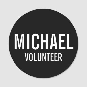 Black Volunteer Abzeichen mit Individuelle Name Namensschild