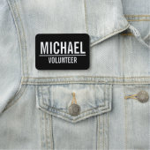 Black Volunteer Abzeichen mit Individuelle Name Namensschild (Beispiel)