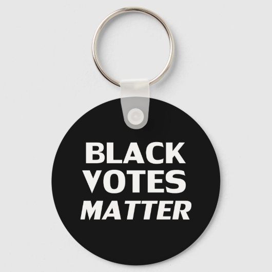 "Black Votes Matter" Schwarz-weiß Schlüsselanhänger (Vorderseite)