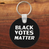 "Black Votes Matter" Schwarz-weiß Schlüsselanhänger (Vorderseite)