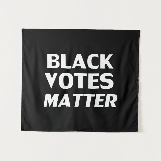 "Black Votes Matter" Schwarz-weiß Wandteppich (Vorderseite (Horizontal))
