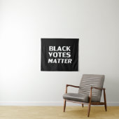"Black Votes Matter" Schwarz-weiß Wandteppich (Beispiel (Horizontal))