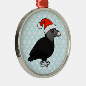 Black Vulture Santa Silbernes Ornament (Rechts)