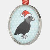 Black Vulture Santa Silbernes Ornament (Links)