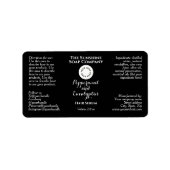 Black w curly text and logo dropper bottle label adressaufkleber (Vorne)