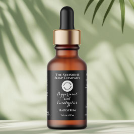 Black w curly text and logo dropper bottle label  adressaufkleber