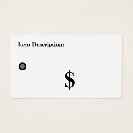 Black & W Price Tags Individuell anpassbare Tag fü (Vorderseite)