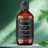 Black w white curly text cosmetics bottle label