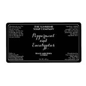 Black w white curly text cosmetics bottle label (Vorne)