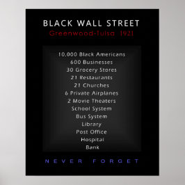 Black Wall Street - Vergessen Sie nie Poster