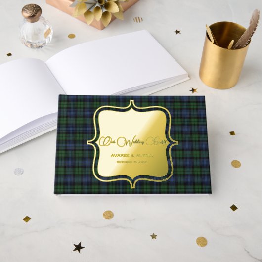 Black Watch Ancient Original Scottish Tartan Gästebuch (Vorderseite Offen)