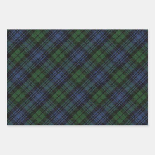 Black Watch Ancient Scottish Tartan Geschenkpapier Set (Vorderseite 3)