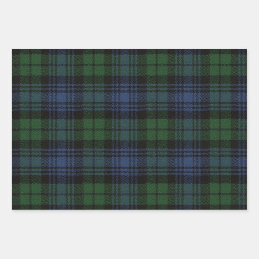 Black Watch Ancient Scottish Tartan Geschenkpapier Set (Vorderseite 2)