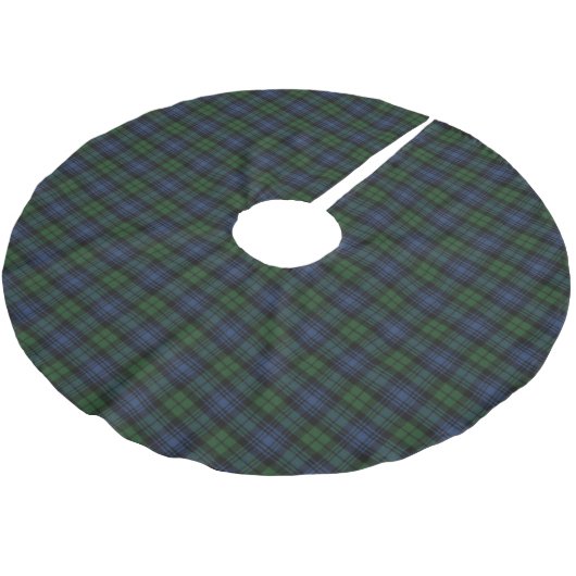 Black Watch Ancient Scottish Tartan Polyester Weihnachtsbaumdecke (Schrägansicht)