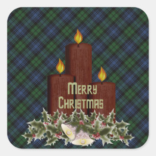 Black Watch Ancient Scottish Tartan Quadratischer Aufkleber