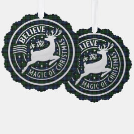 Black Watch Ancient Scottish Tartan Weihnachten Ornament Karte